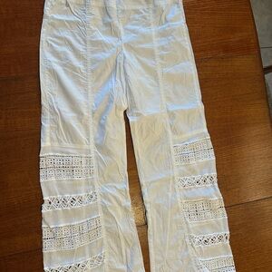 XCVI woman  White Lace-Accent Pants